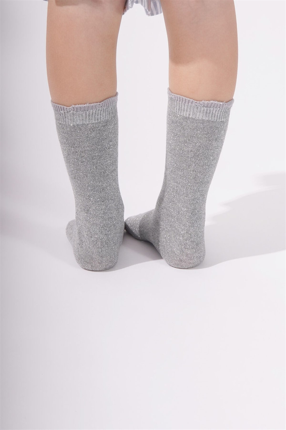 Shine Kız Çocuk Soket Çorap-GREY
