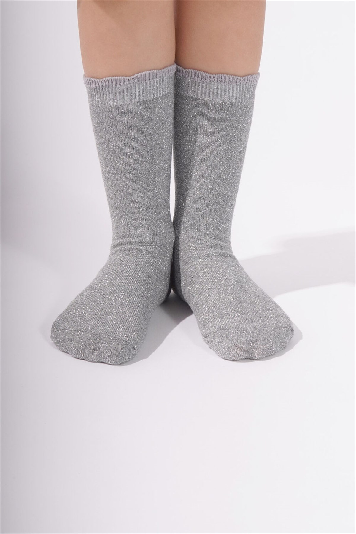 Shine Kız Çocuk Soket Çorap-GREY