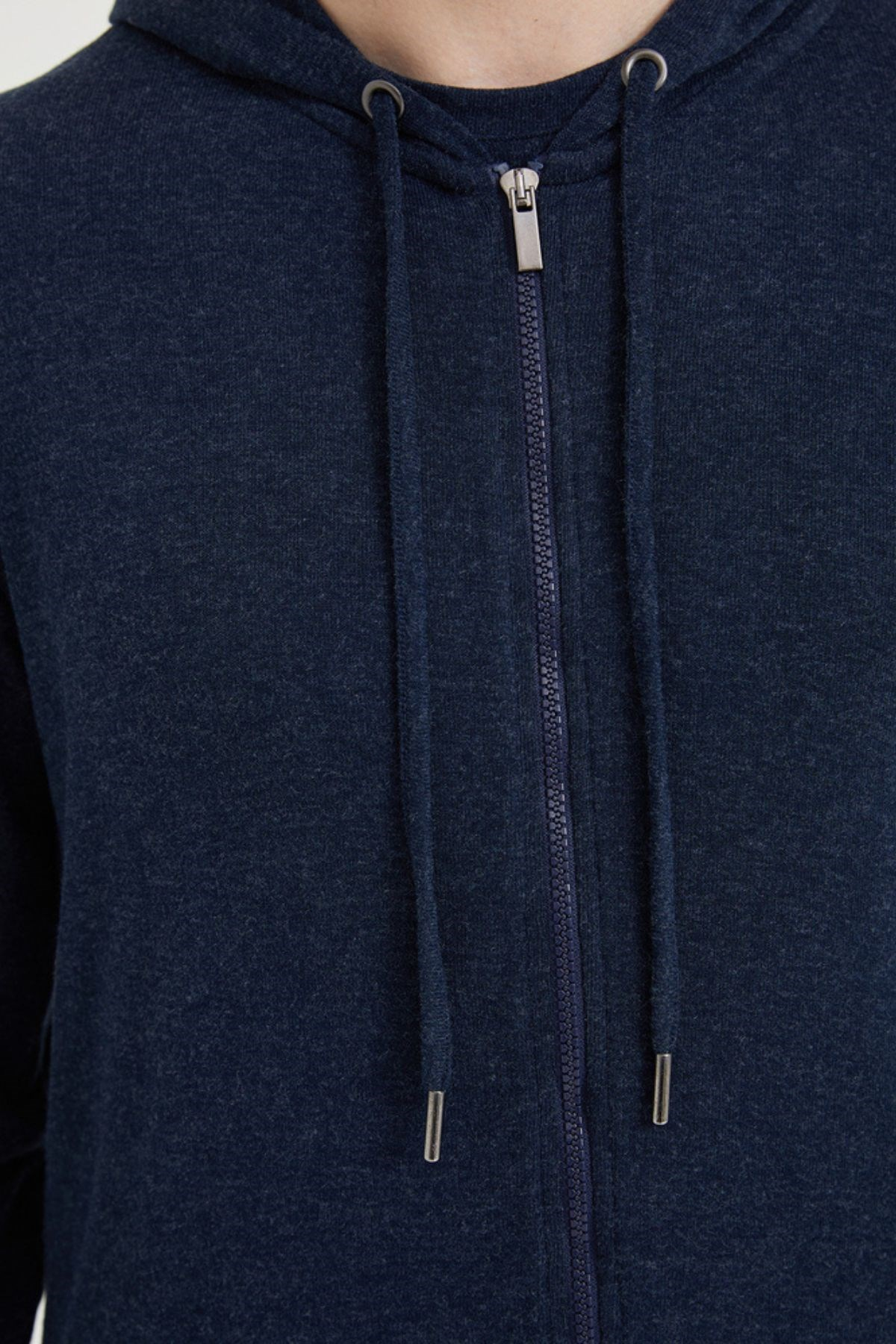 Silverline Erkek Kapuşonlu Sweatshırt-Lacivert MELANGE
