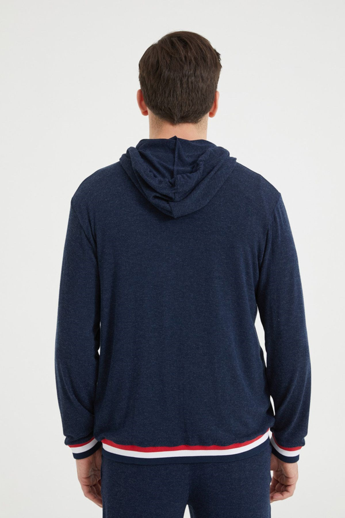 Silverline Erkek Kapuşonlu Sweatshırt-Lacivert MELANGE