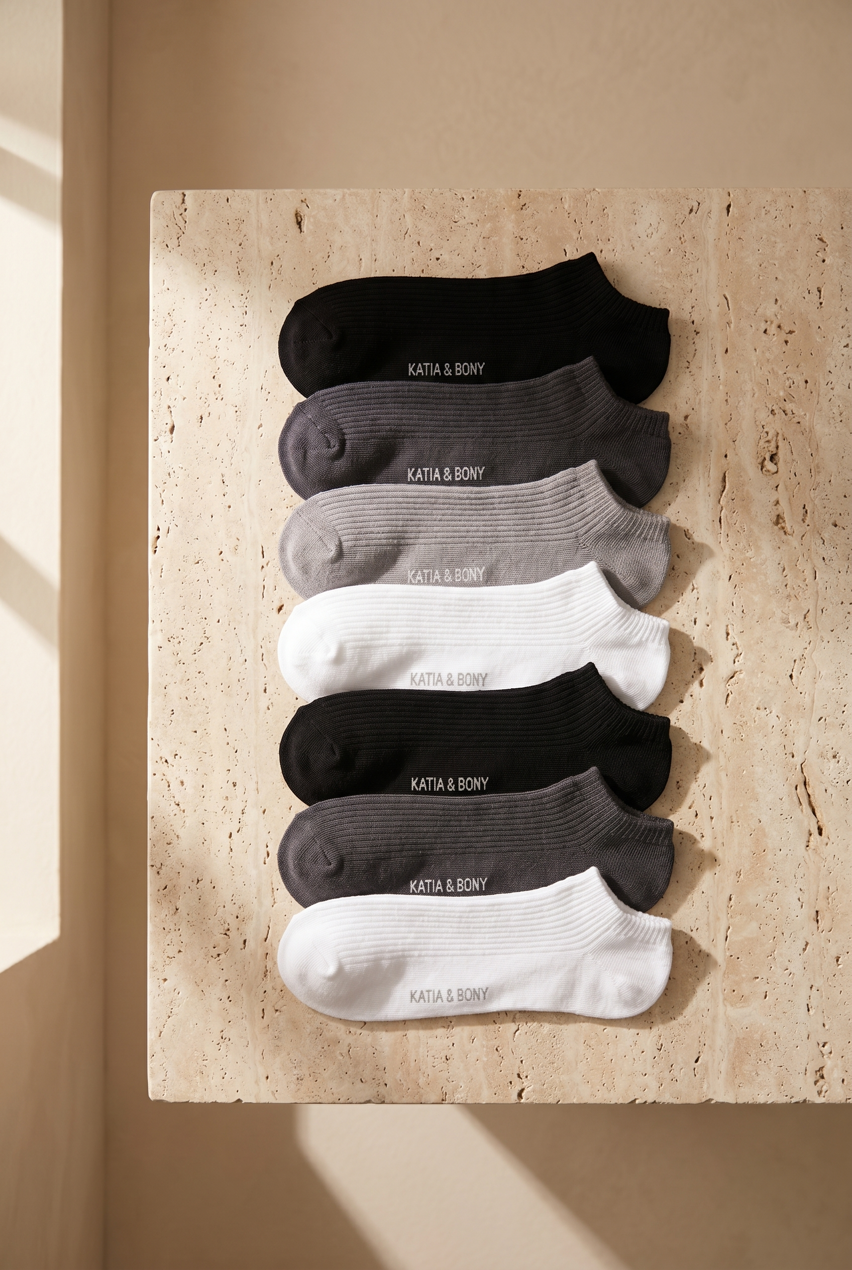 Black Mixed Color 7 Pack Booty Socks