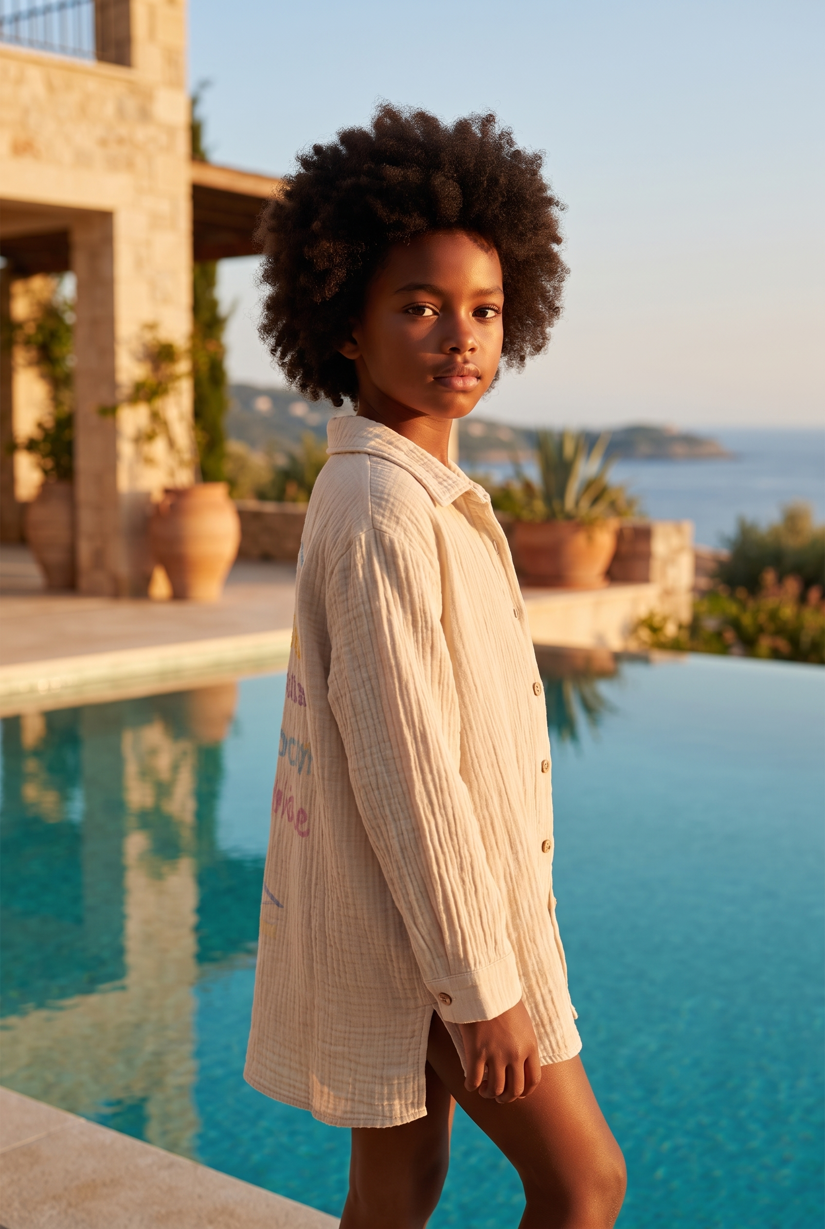 Smile Kids Linen Shirt Beige