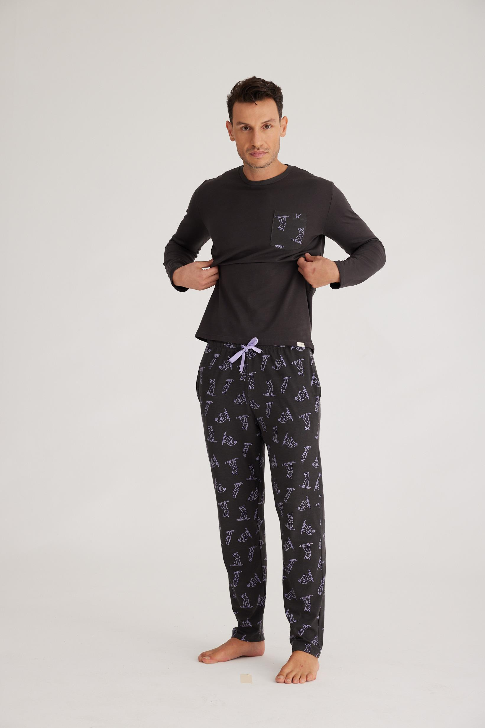 Snowboard Erkek Pijama Takımı Lacivert