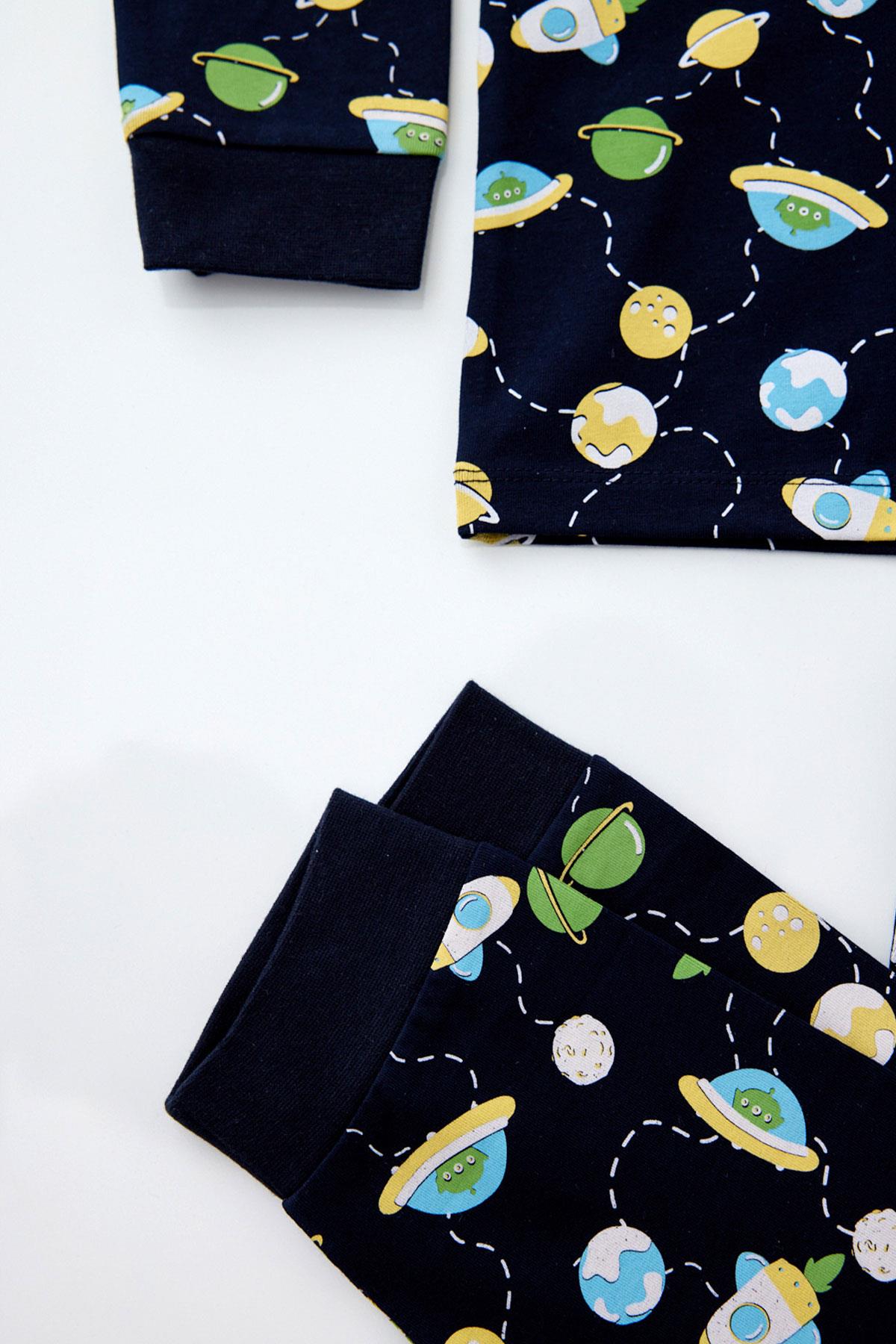 Space Erkek Çocuk Pijama Takımı Lacivert
