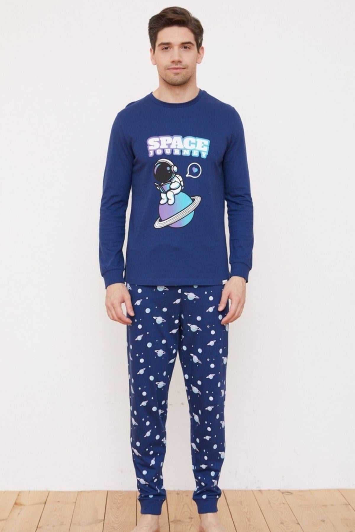 Space Erkek Pijama Takımı-Lacivert