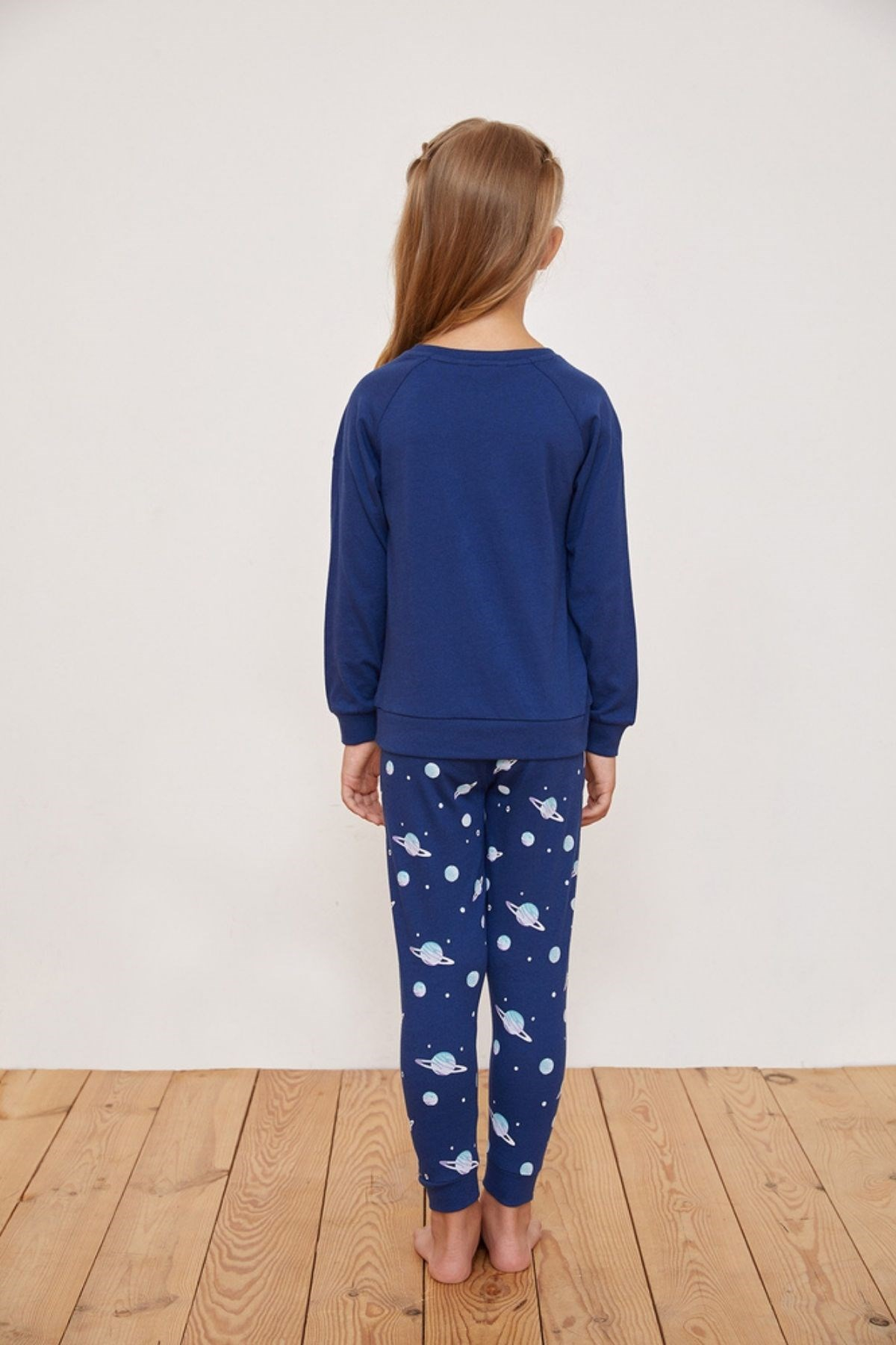 Space Kız Çocuk Pijama Takımı-Lacivert