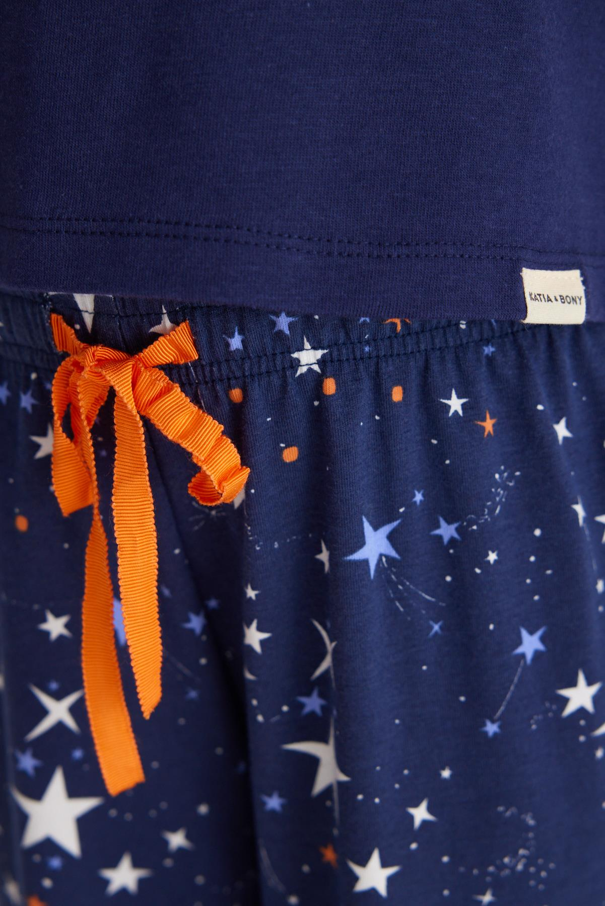 Space Kız Çocuk Pijama Takımı Lacivert
