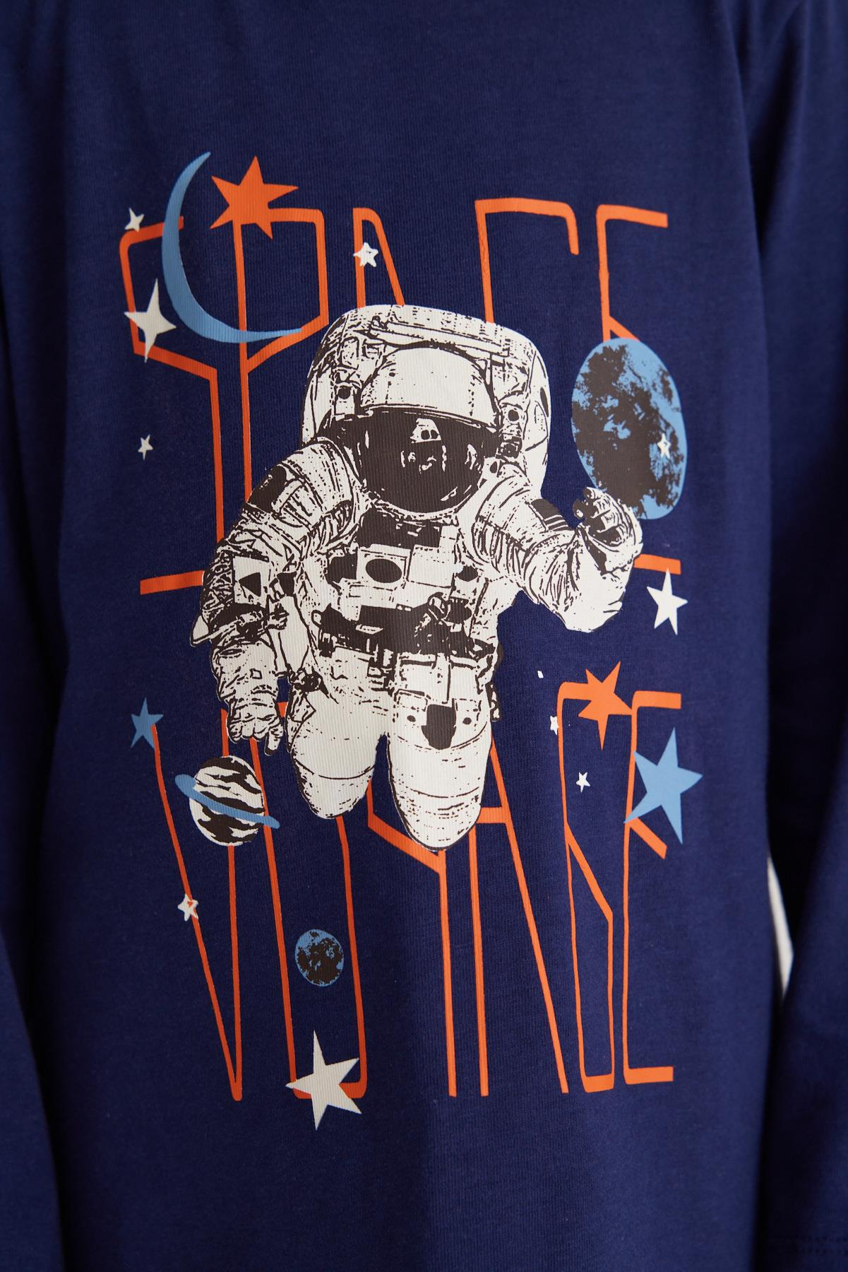 Space Kız Çocuk Pijama Takımı Lacivert
