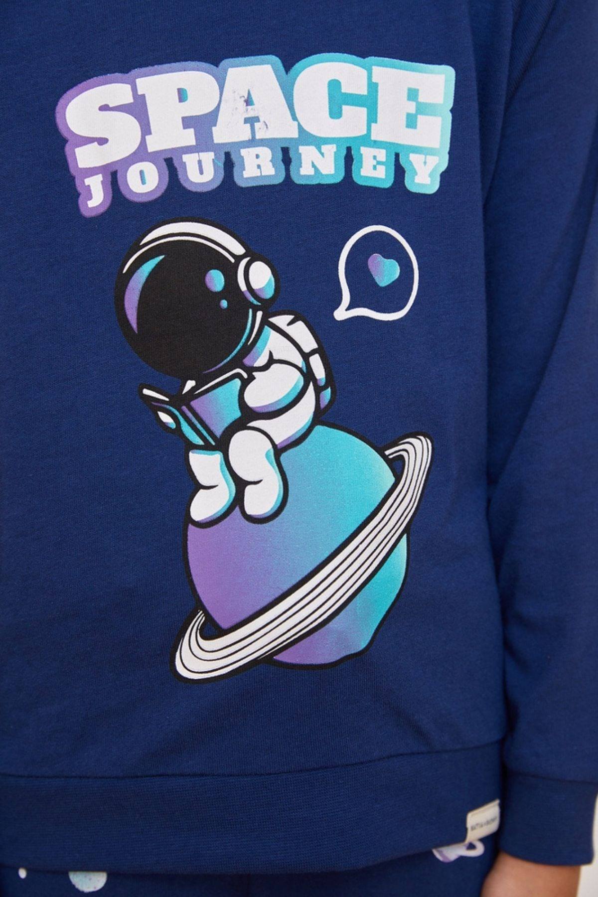 Space Kız Çocuk Pijama Takımı-Lacivert