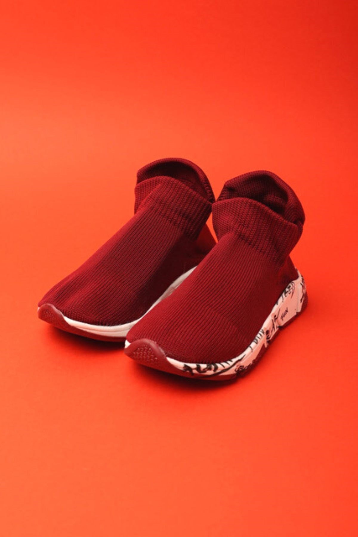 Speed Kıds Shoes-BURGUNDY
