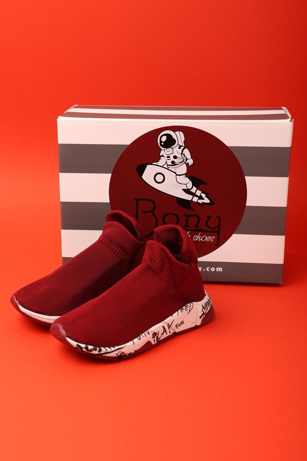Speed Kıds Shoes-BURGUNDY
