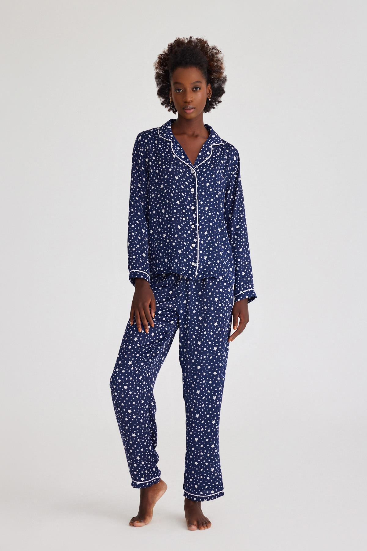 Sweet Dream Kadın Saten Pijama Alt Lacivert