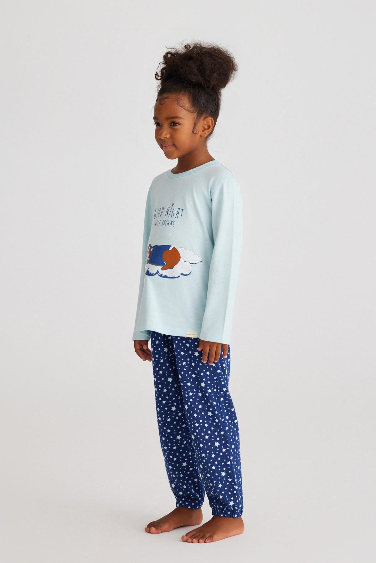 Sweet Dream Kız Çocuk Pijama Takımı Lacivert