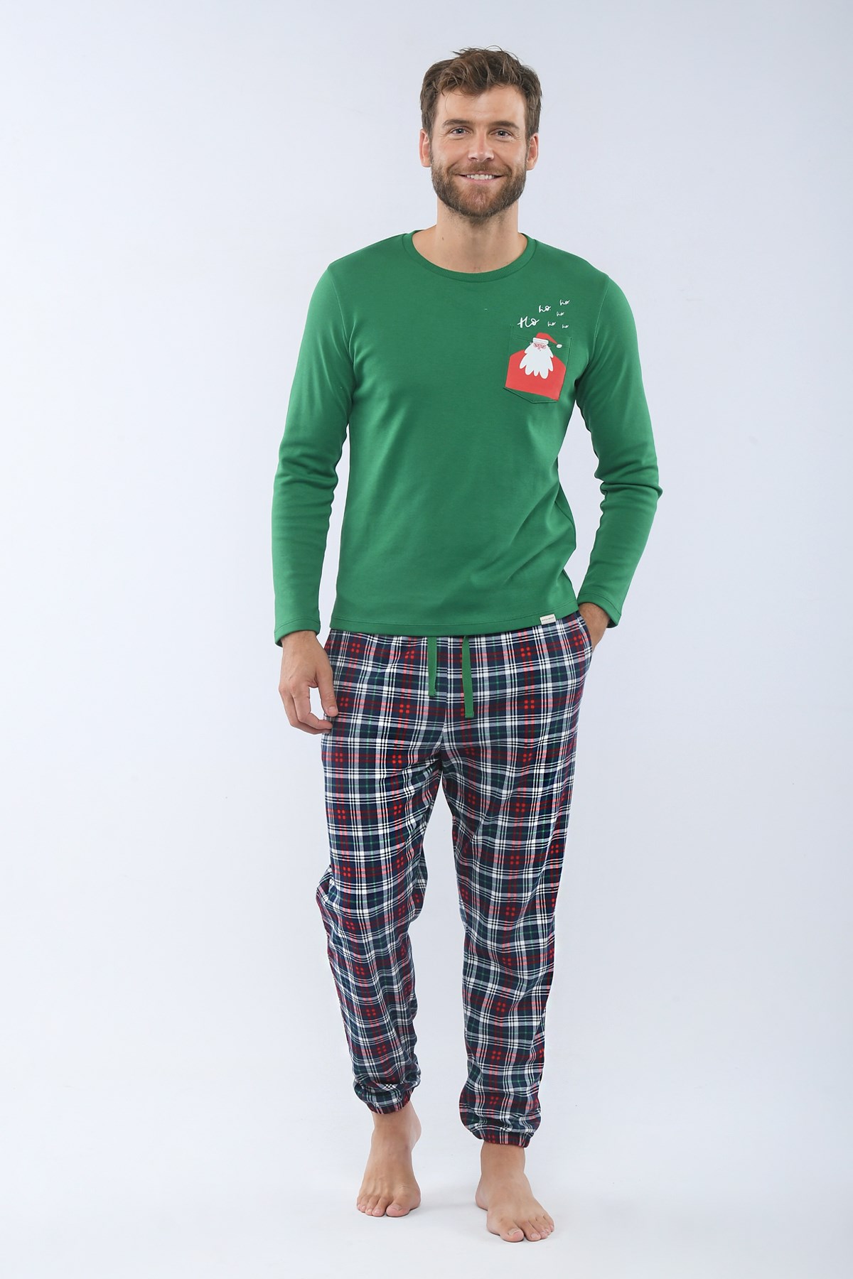 Sweet Santa Erkek Pijama Üst Yeşil