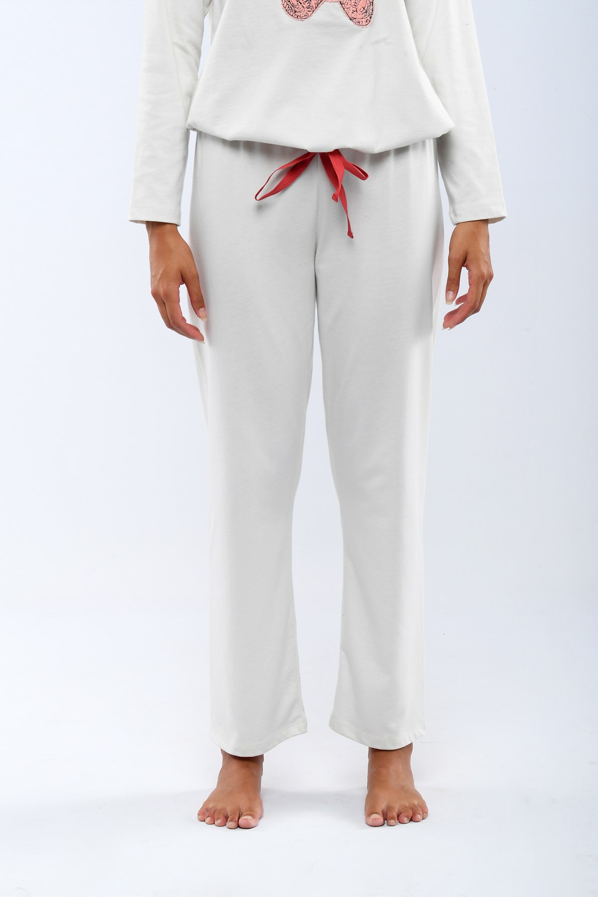 Teddy Bear Kadın Pijama Alt Ekru