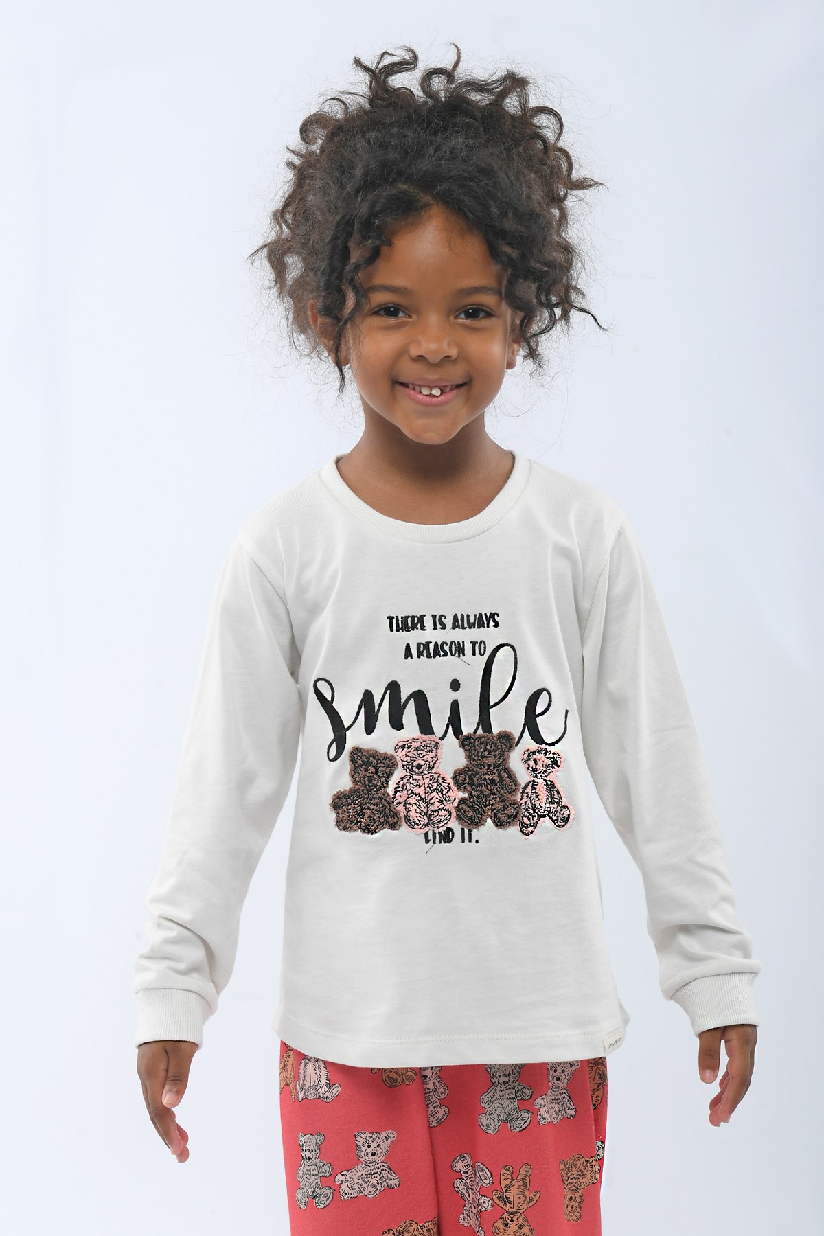 Teddy Bear Kız Çocuk Pijama Takımı Desenli