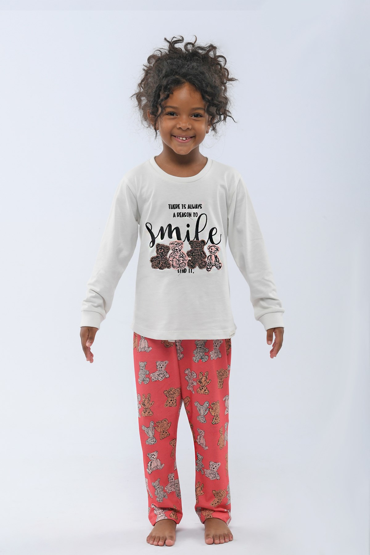 Teddy Bear Kız Çocuk Pijama Takımı Desenli