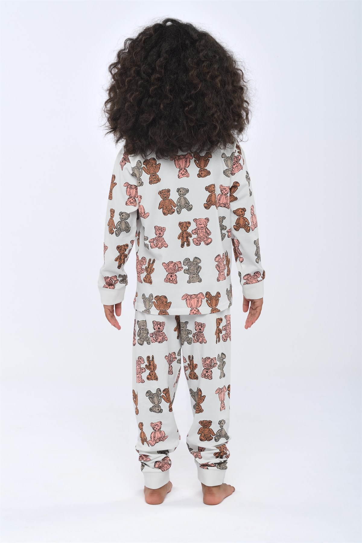Teddy Çocuk Pijama Takımı Ekru