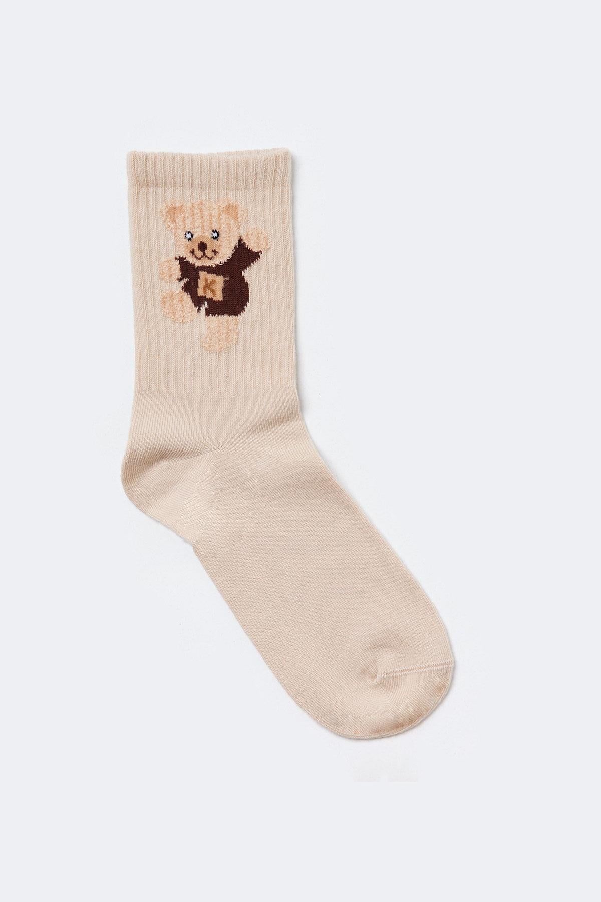 Teddy Çocuk Soket Çorap Bej MEL.
