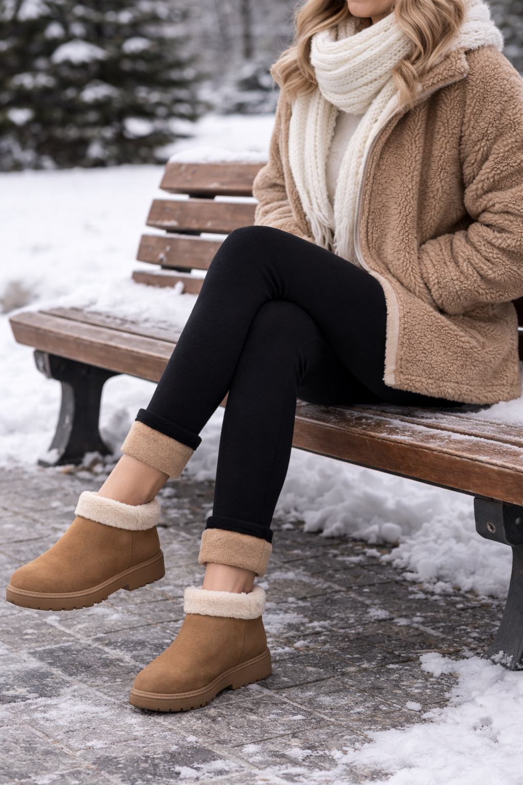 Termal İçi Ten Polar Şardonlu  Kadın Tayt Siyah