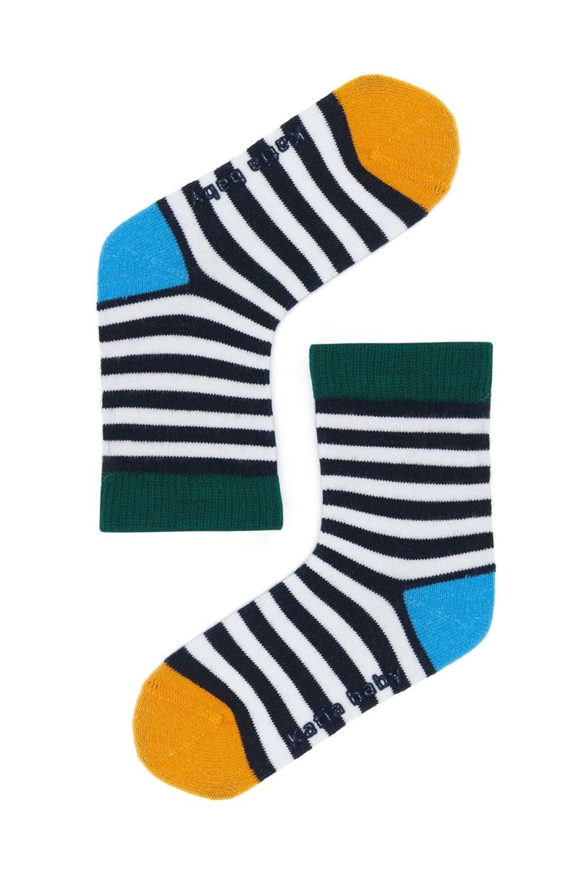 Tiger 2li Bebek Soket Çorap-GREY/Lacivert
