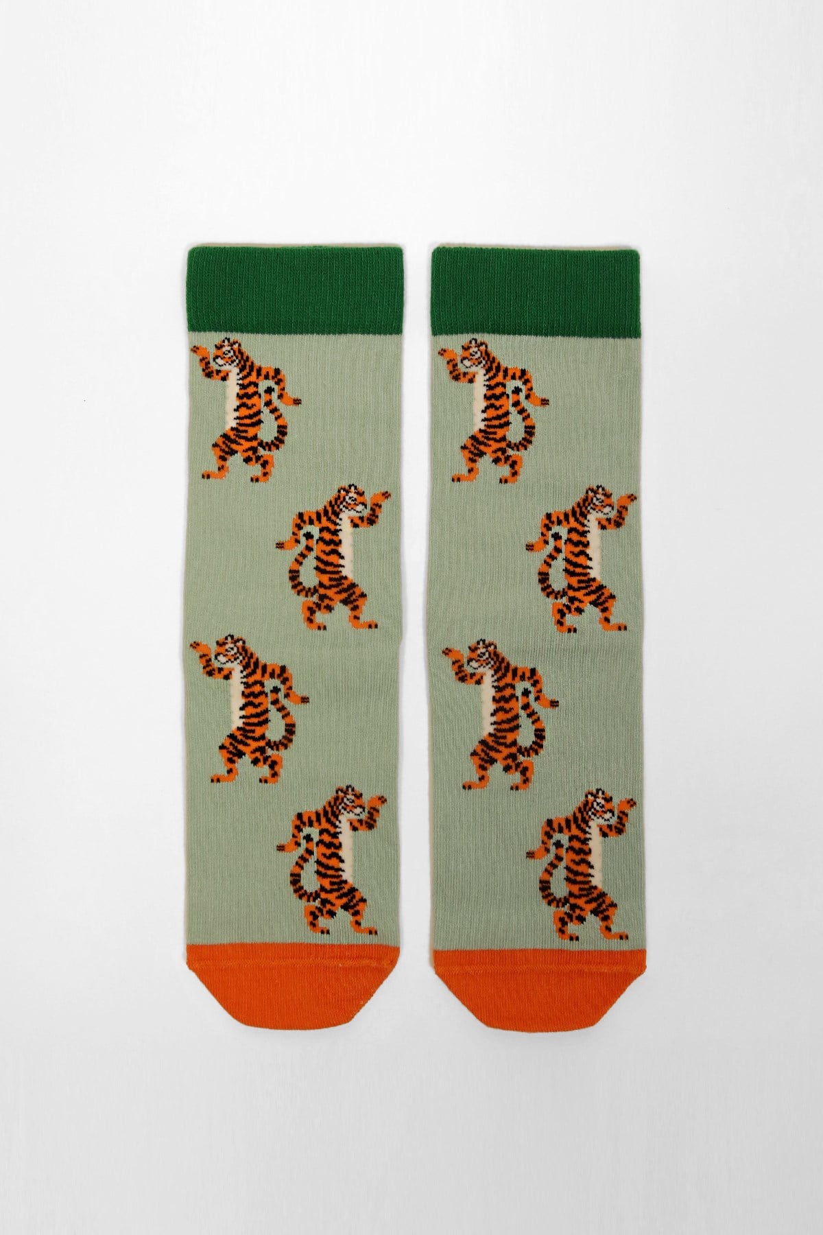 Tiger Unisex Art Soket Çorap Yeşil