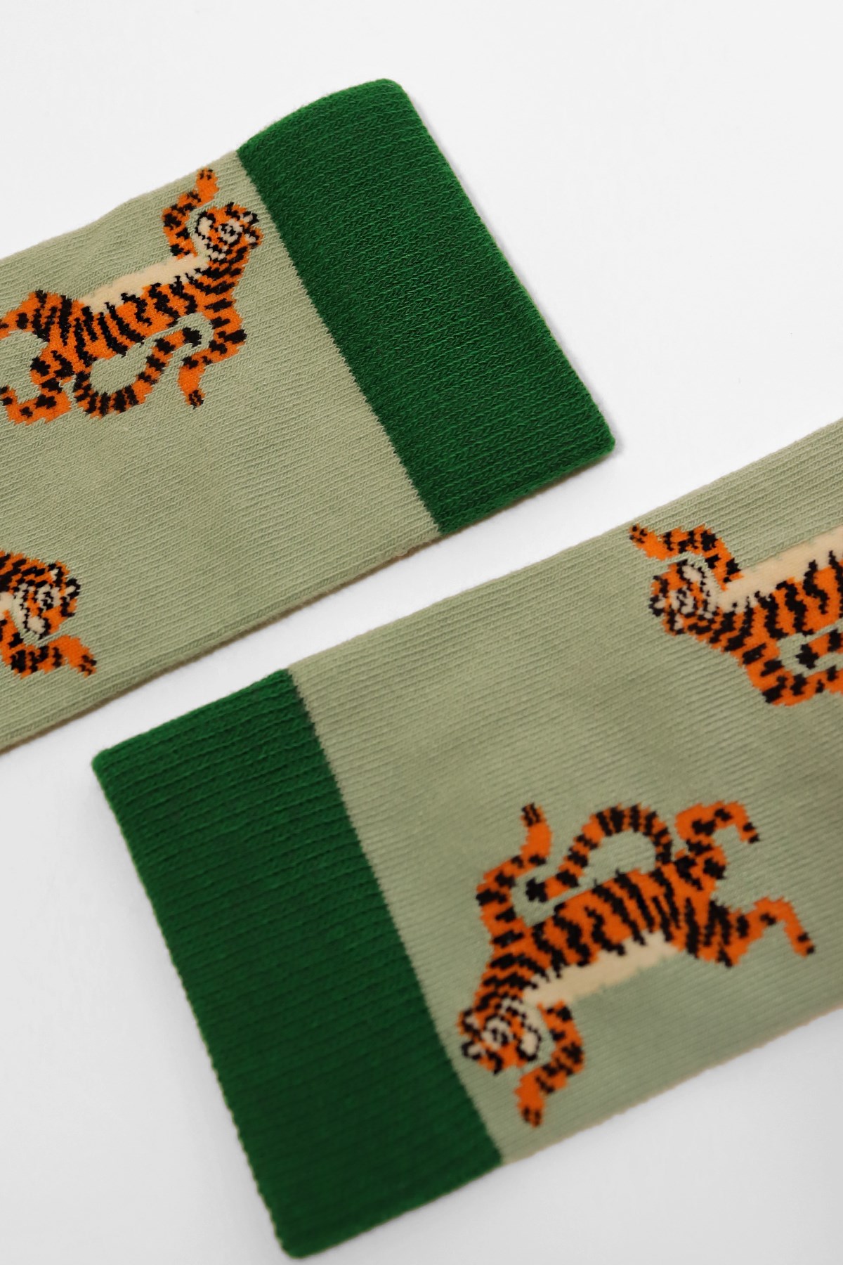 Tiger Unisex Art Soket Çorap Yeşil