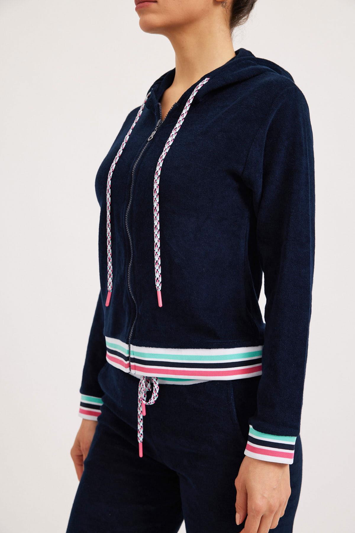 Unicorn Kadın Havlu Sweatshirt Lacivert