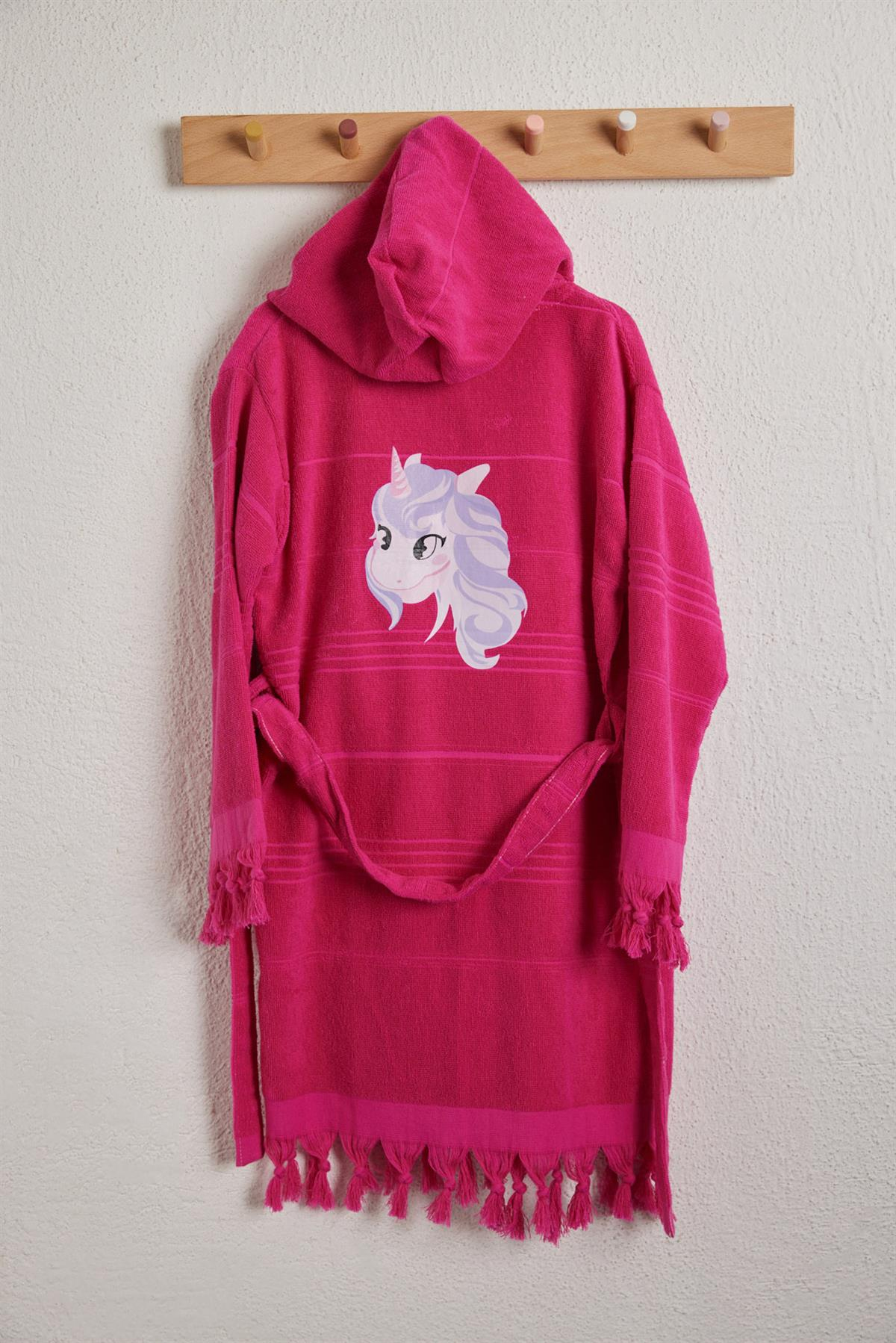 Unicorn Kız Çocuk Bornoz FUCHSIA
