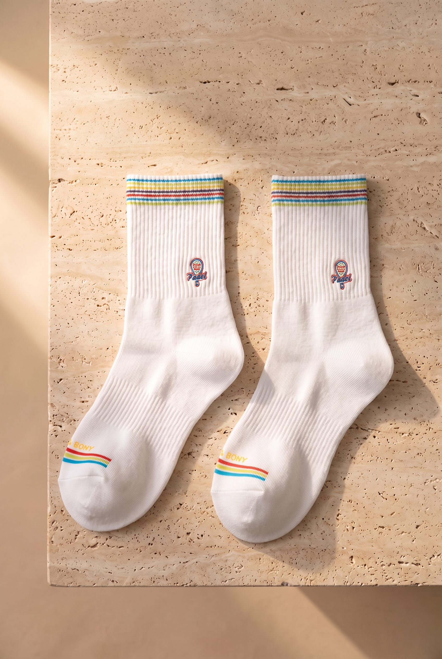 Unisex 2'li Nakışlı Padel Soket Çorap