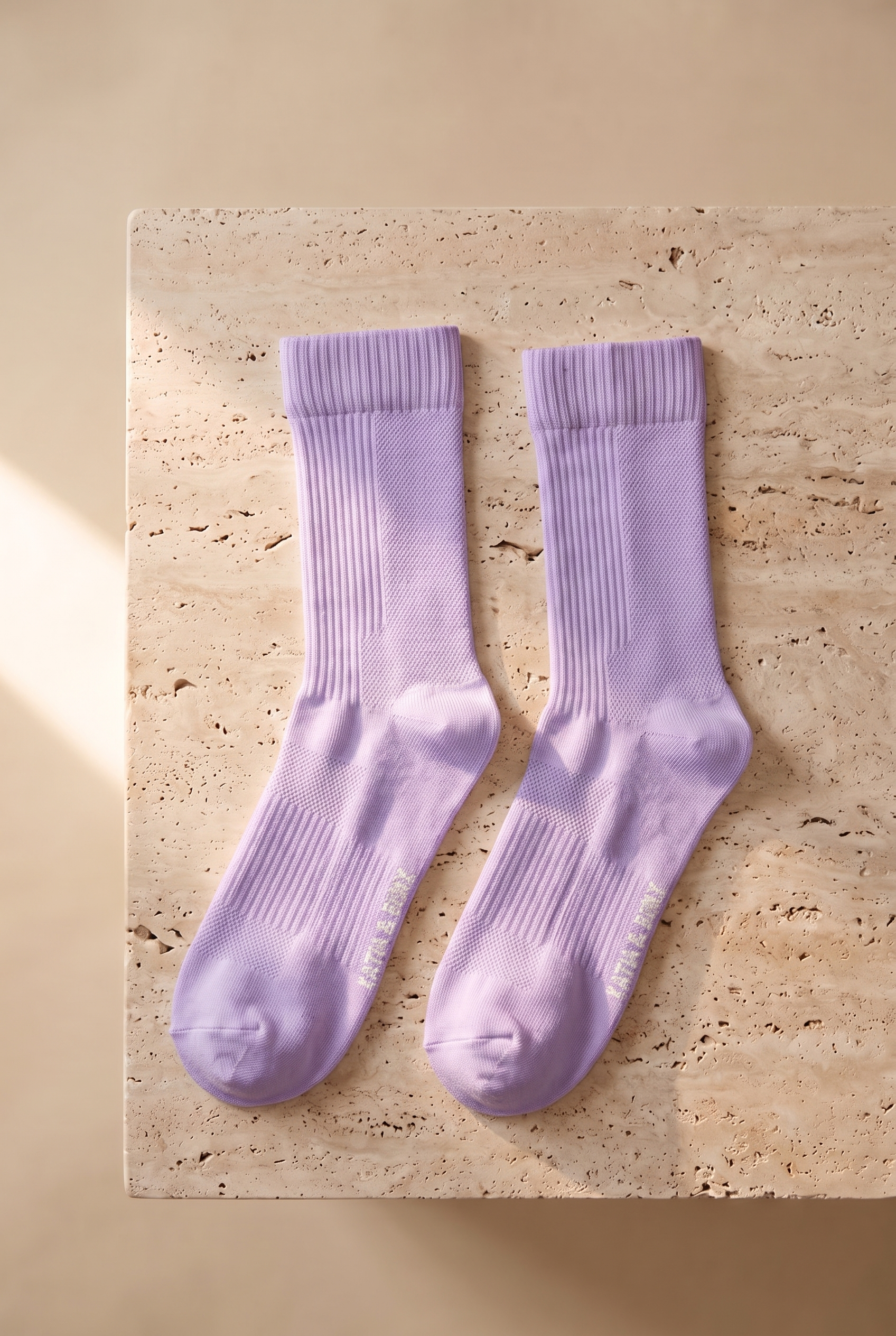 Unisex 2'li Örgü File Soket Çorap Lila-Pembe