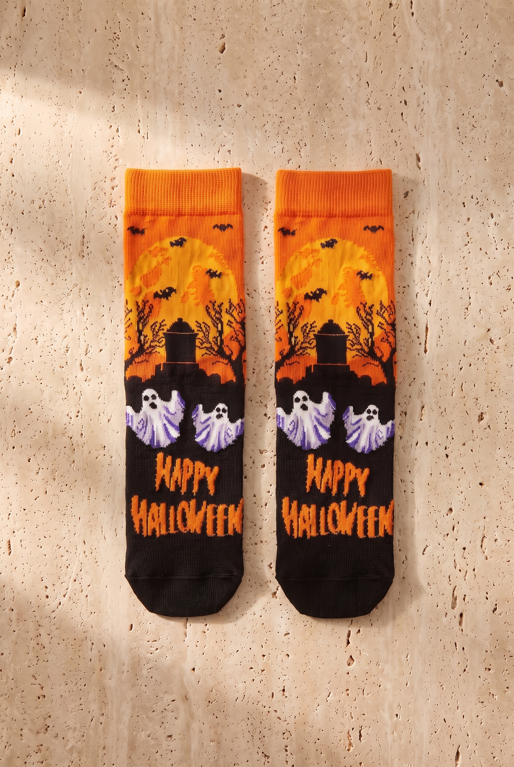 22601U4026 3PCK HALLOWEEN KUTULU UNISEX SOKET ÇORAP ÇOK RENKLİ