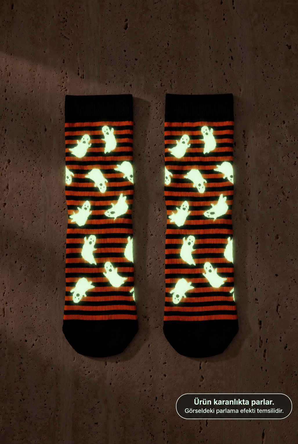 22601U4026 3PCK HALLOWEEN KUTULU UNISEX SOKET ÇORAP ÇOK RENKLİ