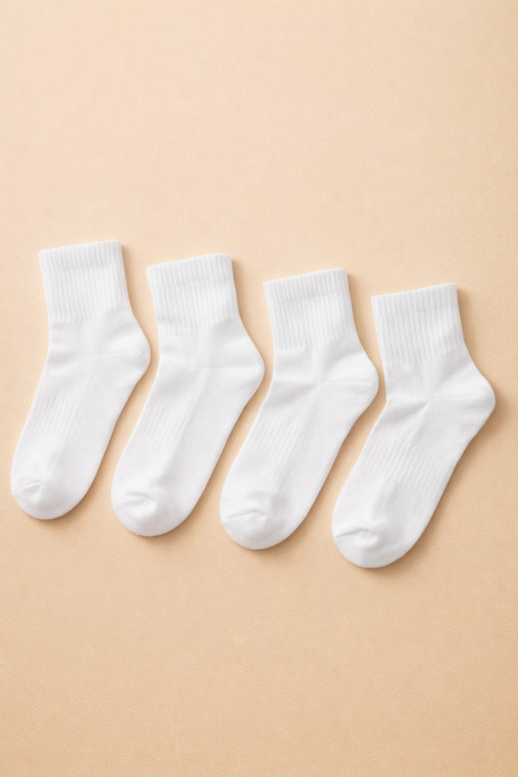 Unisex 4'lü Step Çorap Beyaz