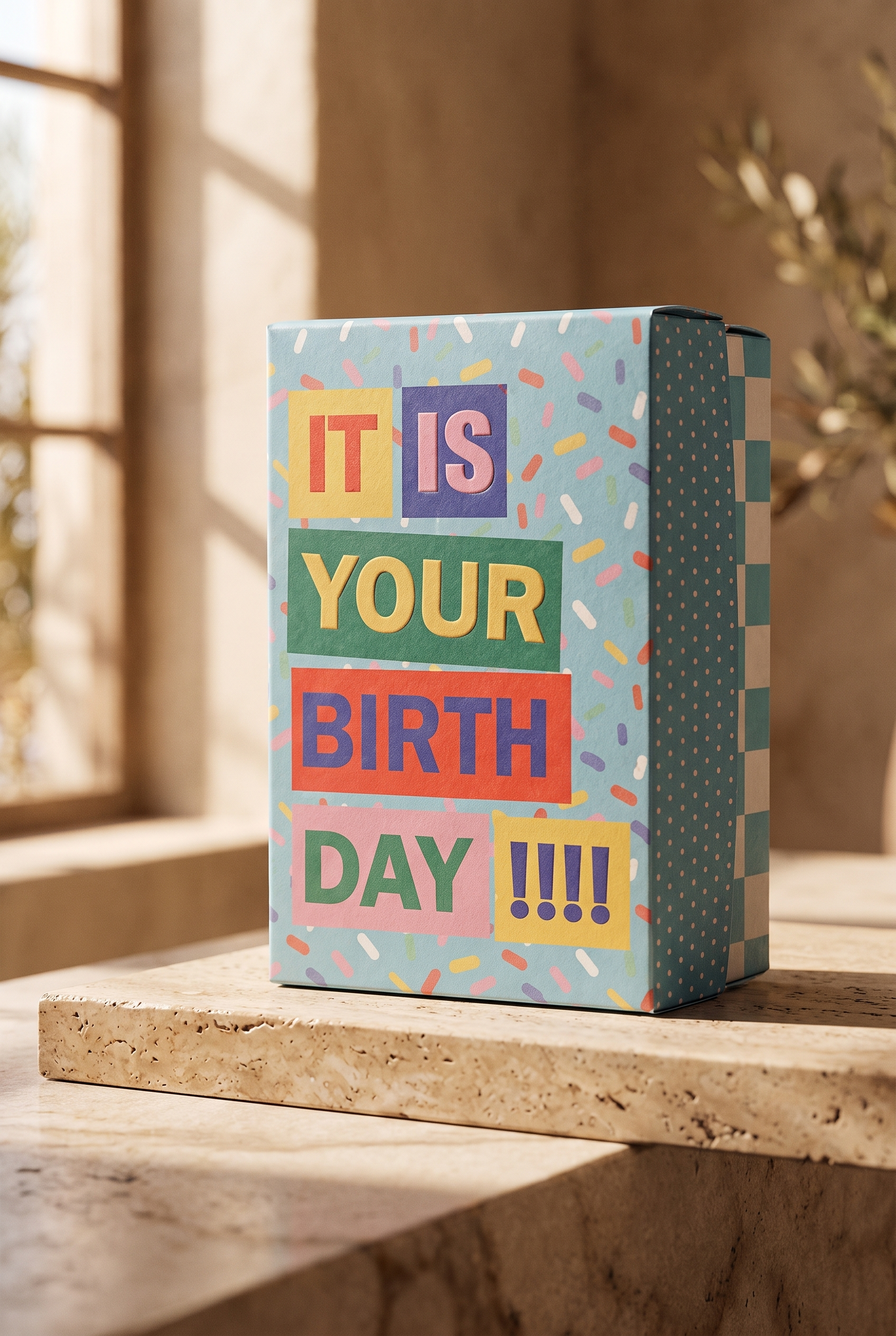 22501U4007 3PCK BIRTHDAY KUTULU UNISEX ÇORAP Patterned