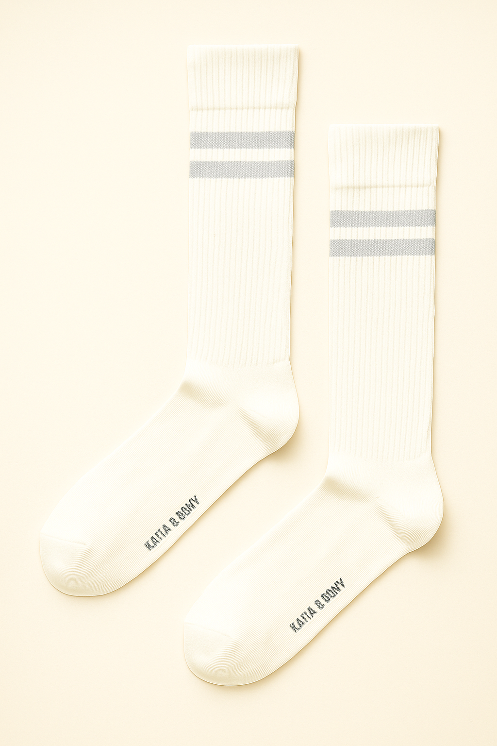 Unisex Çizgi Desenli Ribanalı Soket Çorap