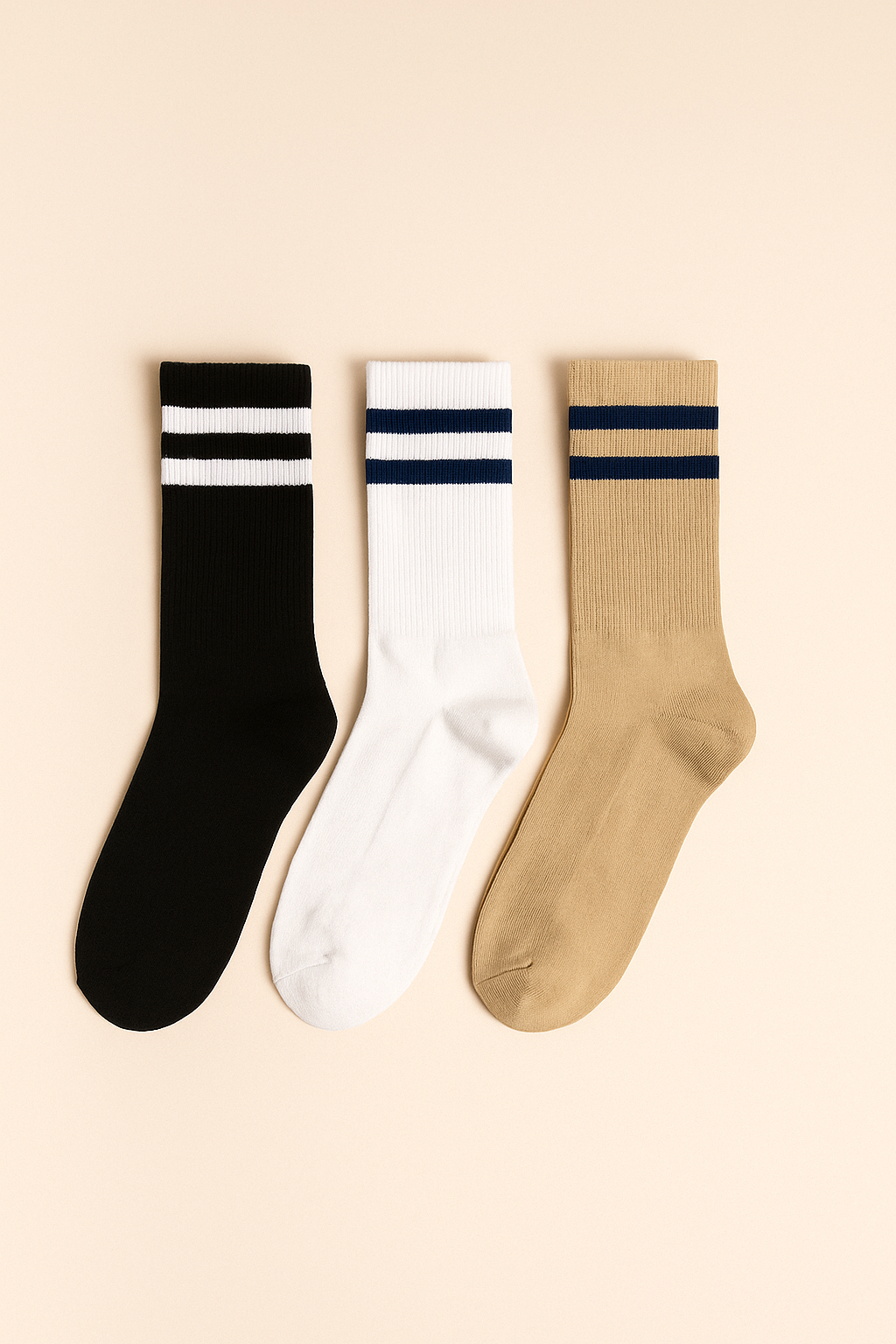 22501G4011 ÇİZGİ DESENLİ UNISEX SOKET ÇORAP Kahverengi Karışık