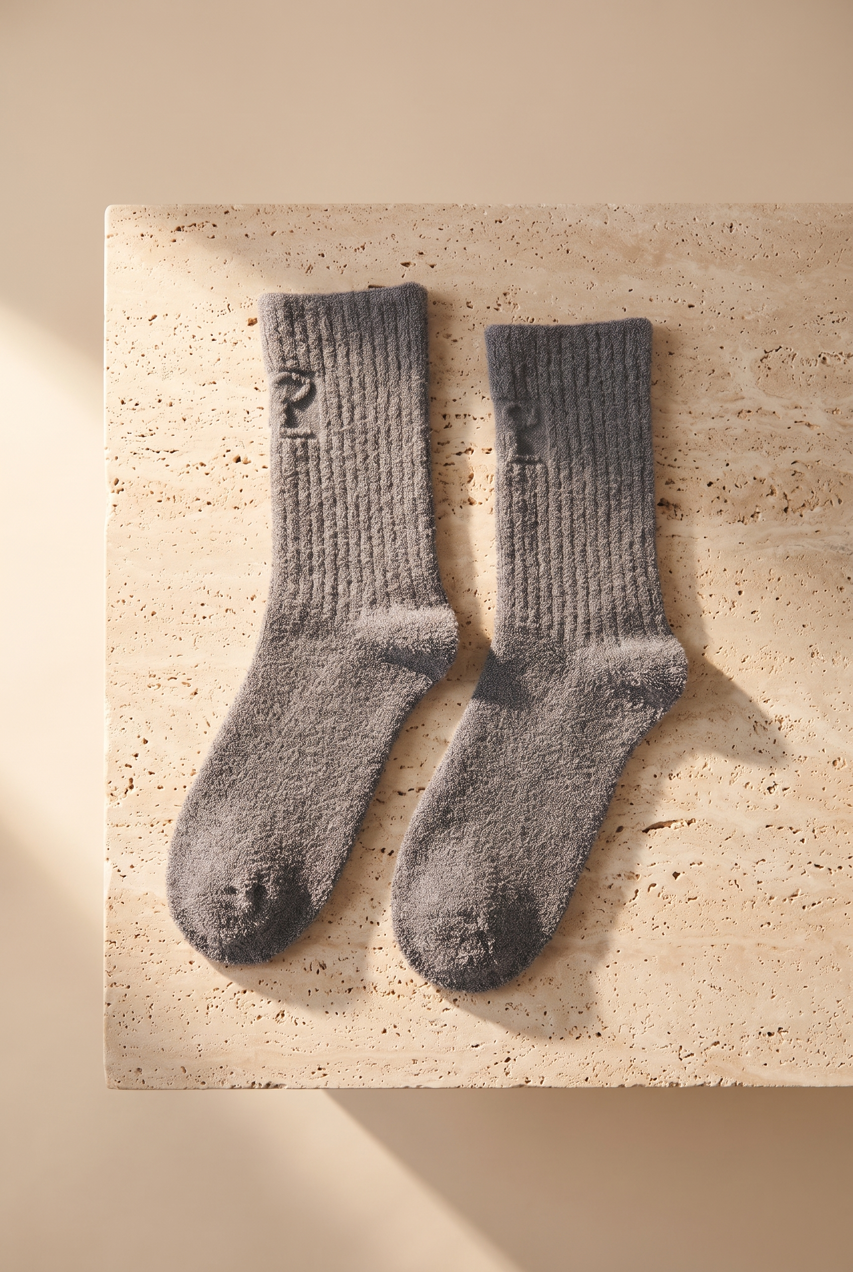 Unisex Cool Havlu Soket Çorap Gri Melanj