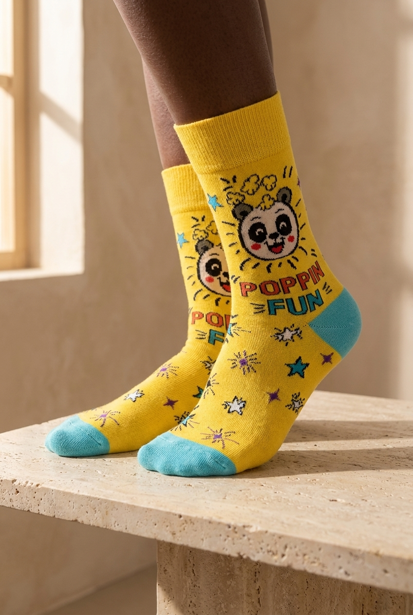 Unisex Patterned Socks Yellow