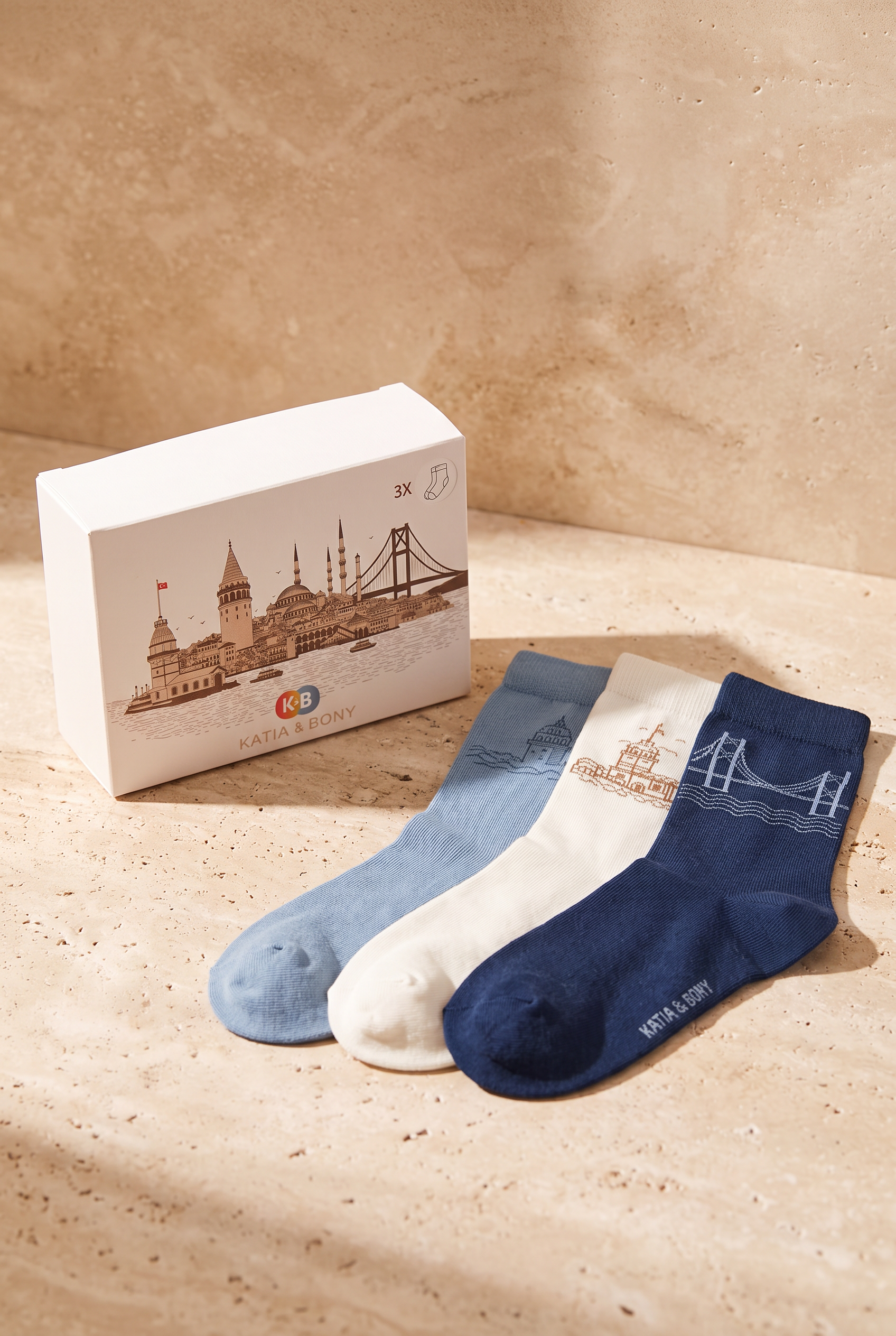3Pck Istanbul Boxed Unısex Socket Socks Multıcolored