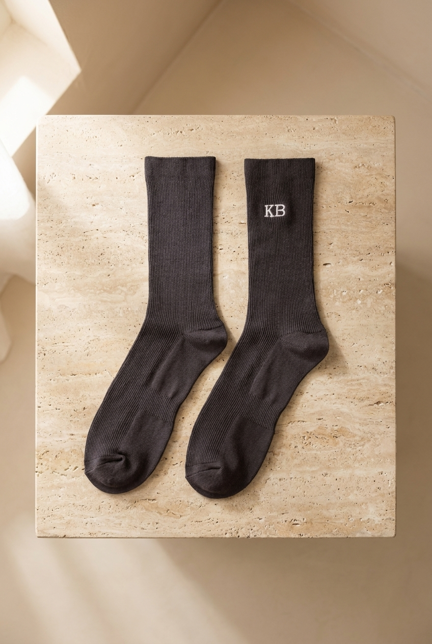 K\U0026B Embroıdered Unısex Socks Socks Anthracıte