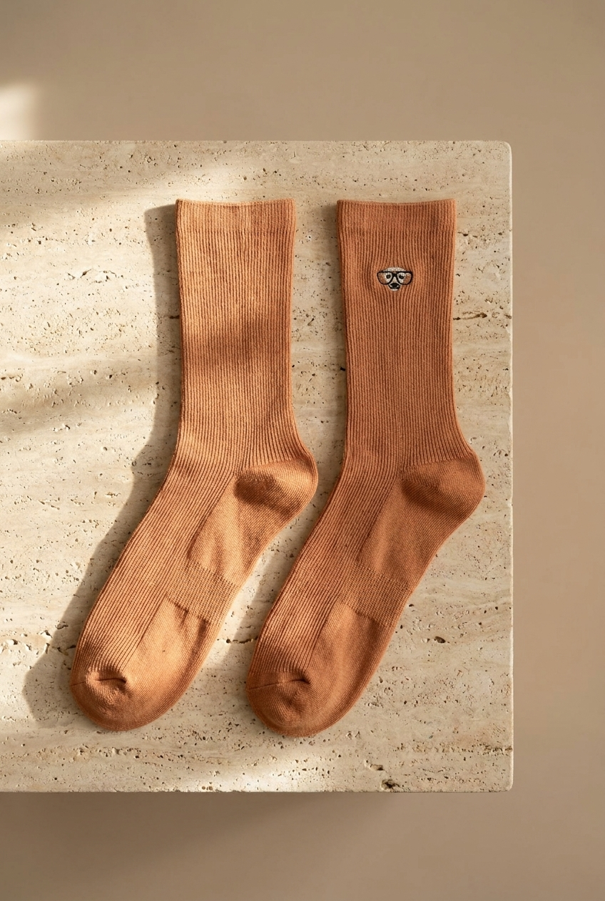 K\U0026B Embroıdered Unısex Socks Socks Beige