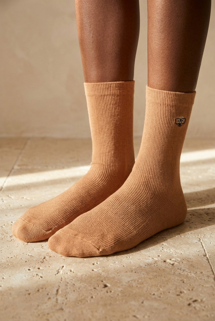 K\U0026B Embroıdered Unısex Socks Socks Beige