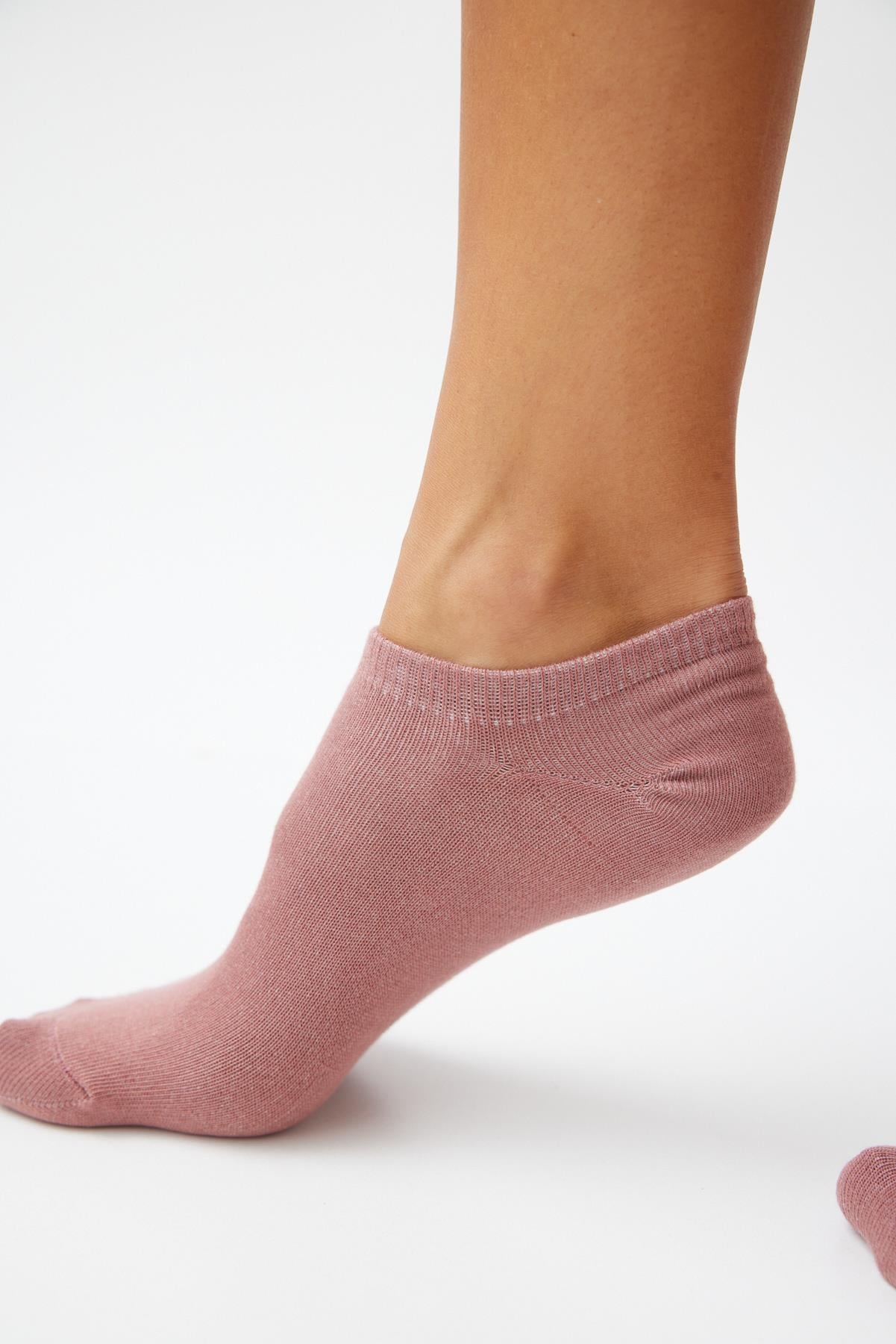 Unısex Pamuklu Step Çorap PUDRA