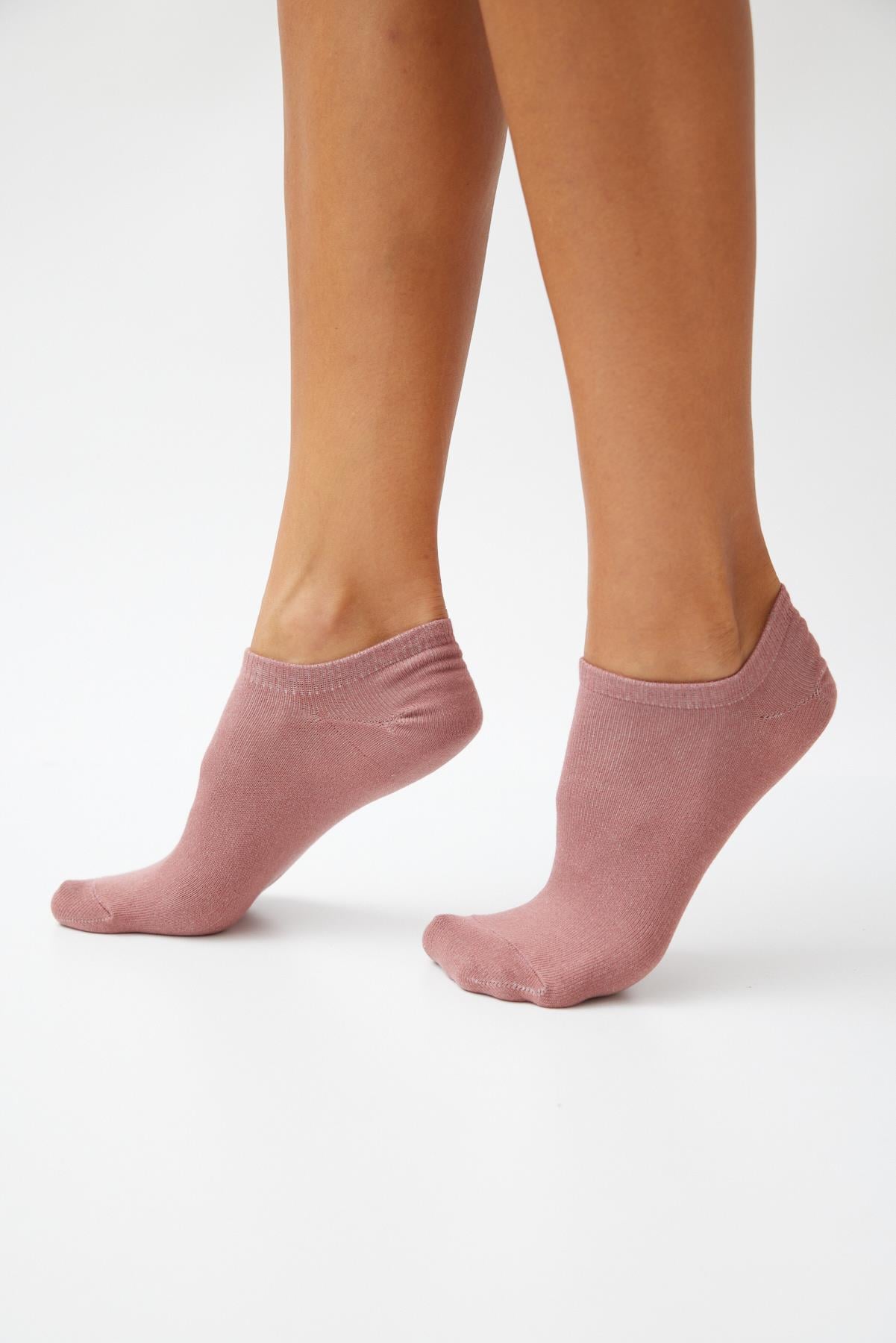 Unısex Pamuklu Step Çorap PUDRA