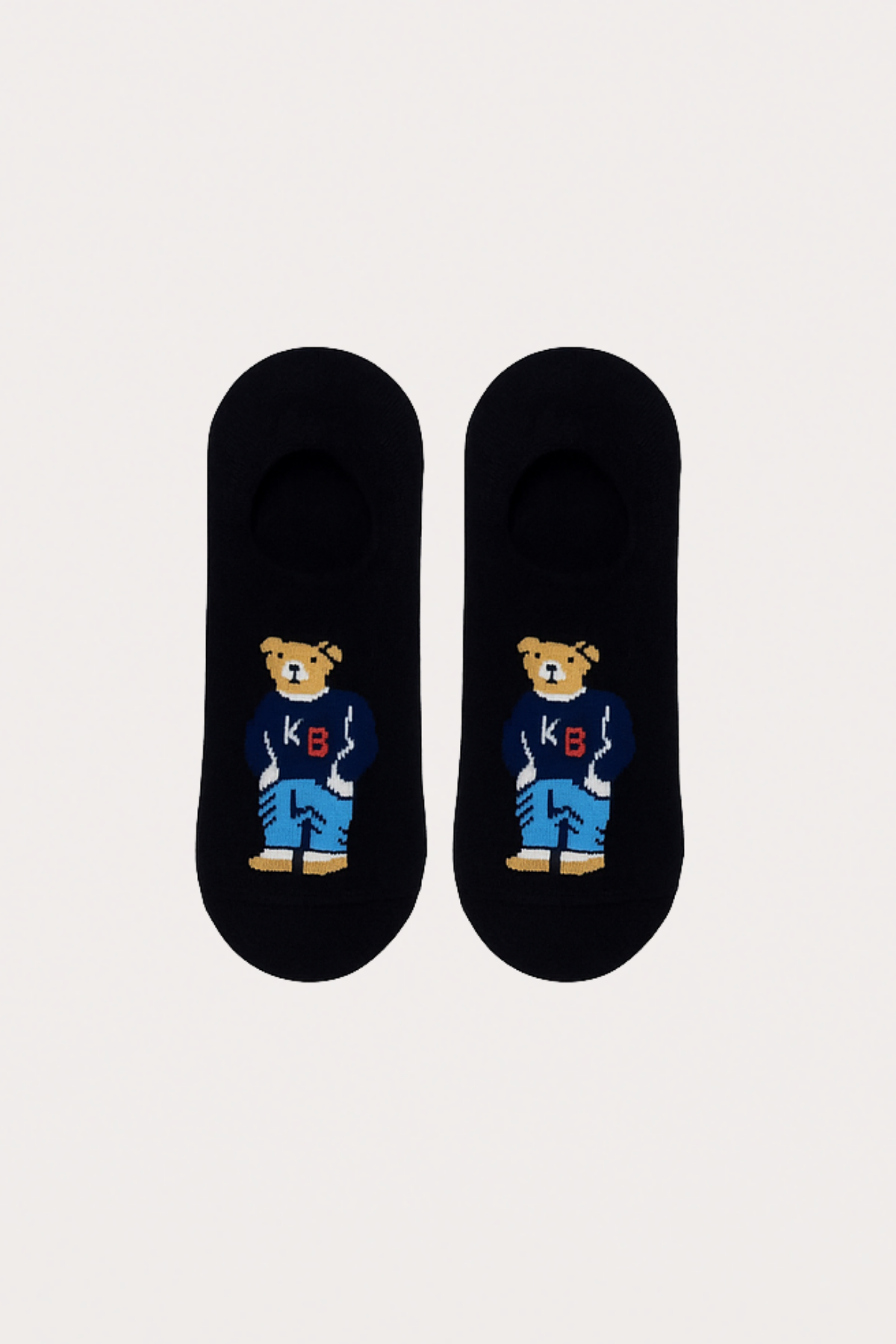 Unisex Teddy Desenli 5'li Görünmez Babet Çorap