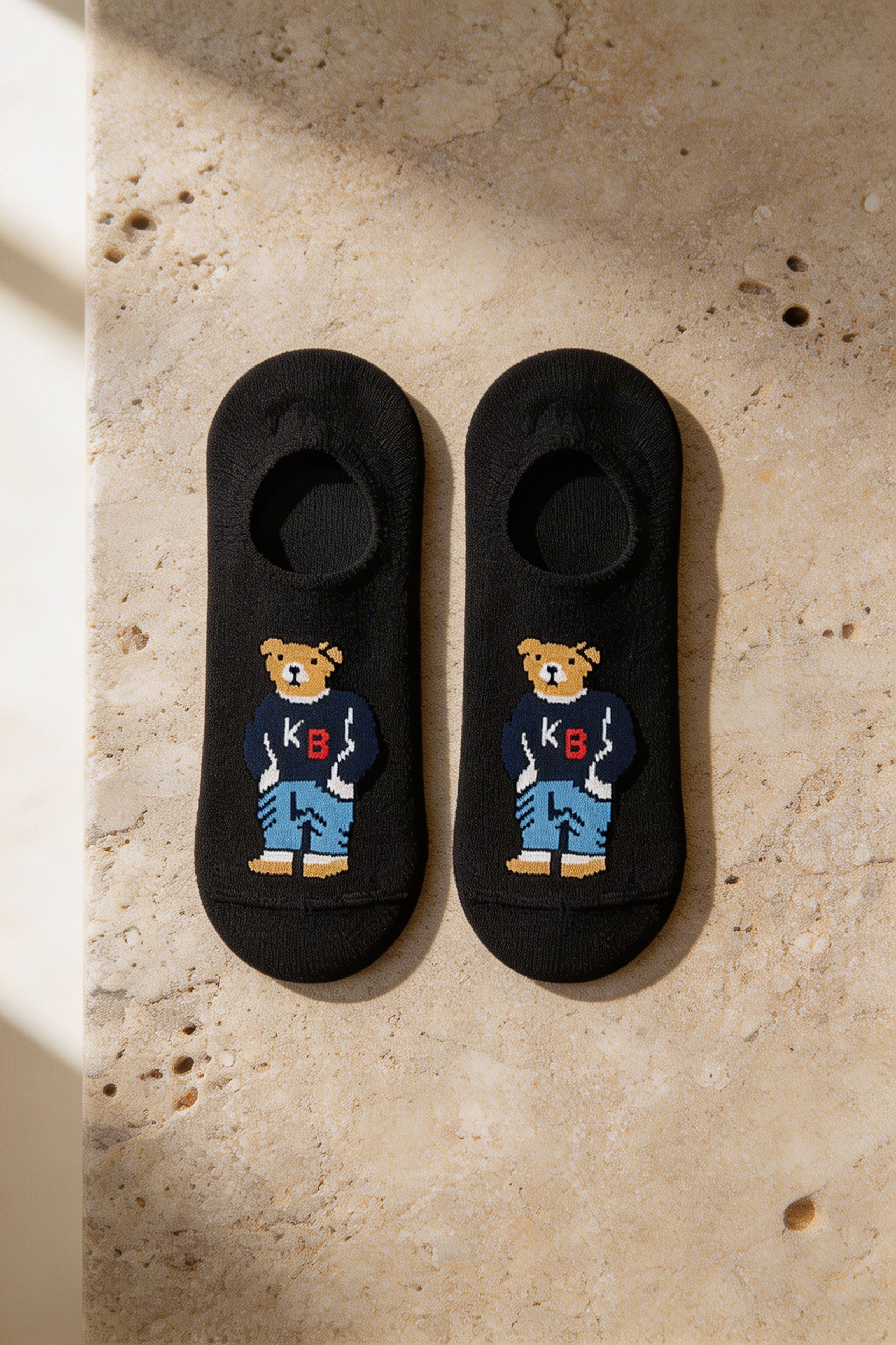 Teddy Unısex Invısıble Socks Black
