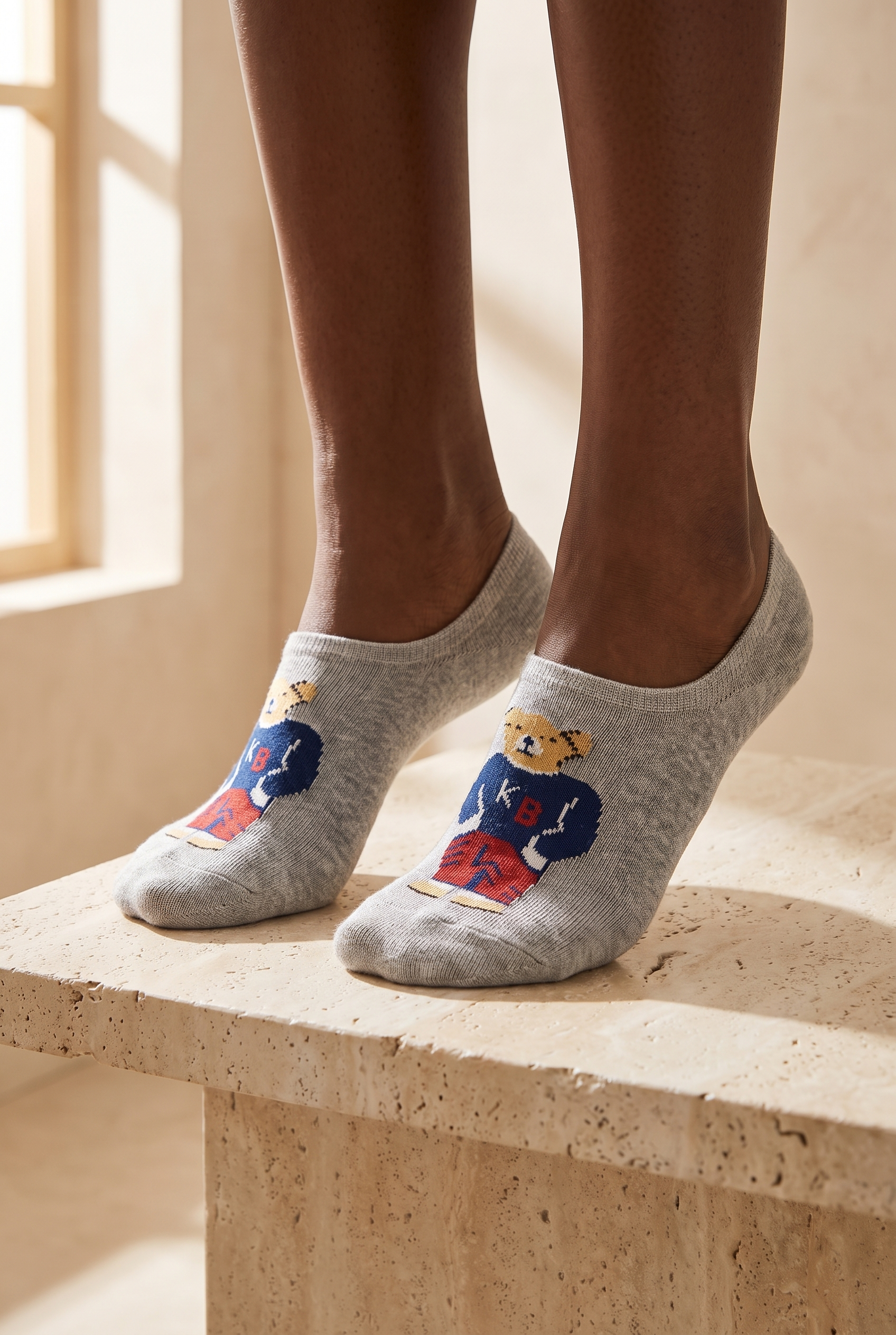 Teddy Unısex Invısıble Socks Gray