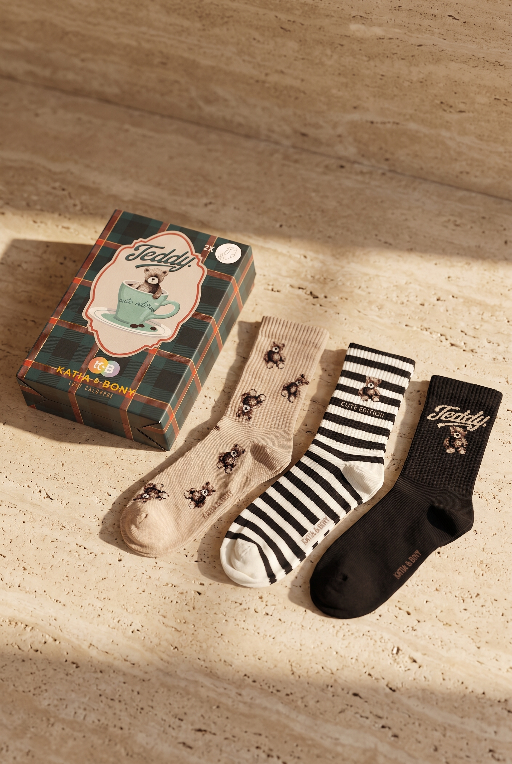 3Pck Teddy Boxed Unısex Socket Socks Multıcolored