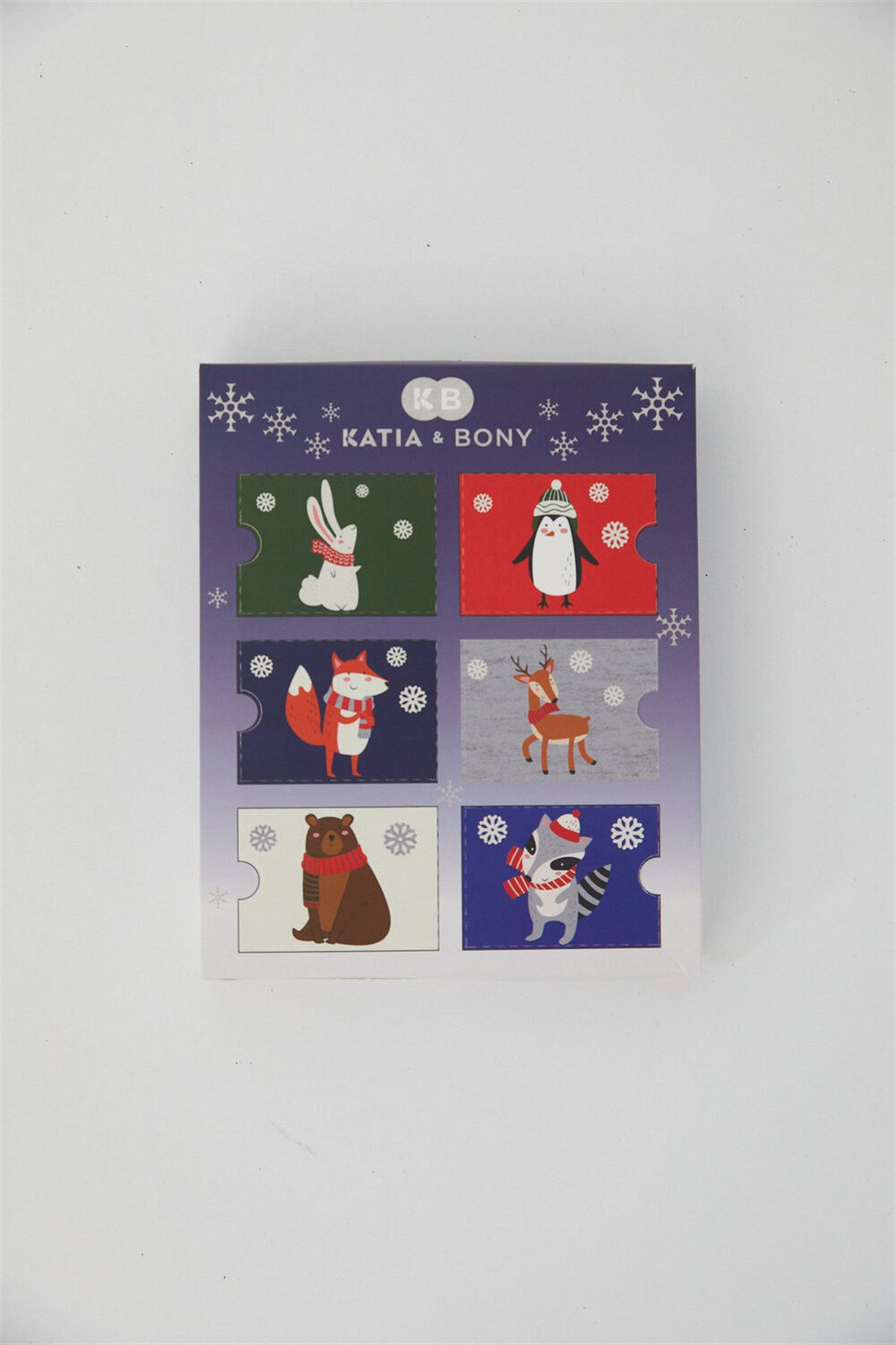 Winter Animals 6'lı Paket Çocuk Soket Çorap-Desenli